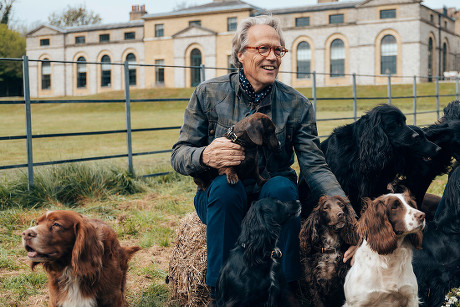 Charles Gordon-Lennox, Lord March, The Duke of Richmond with his Spaniels at Goodwood House.