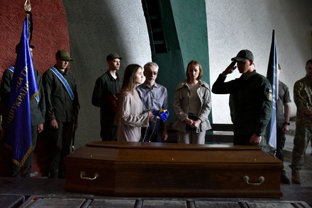 Khomenkos Widow Ilona Receives Military Flag Editorial Stock Photo ...