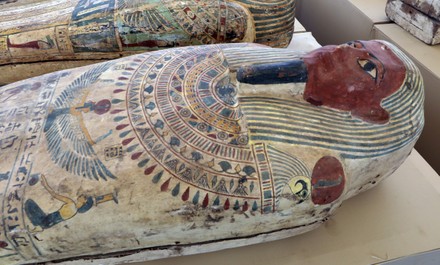 Sarcophaguses Presented Media Near Newly Discovered Editorial Stock ...