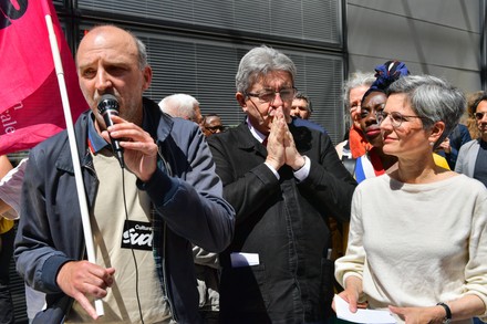 JL Melenchon and S. Rousseau support BNF strike, Paris, France - 01 Jun 2022