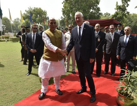 Israeli Defense Minister Benny Gantz Receives Guard Of Honour, Meets Indian Defense Minister Rajnath Singh, New Delhi, DLI, India - 02 Jun 2022
