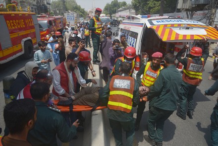 Pakistani Fire Fighters Rescuing Stuck People Editorial Stock Photo ...