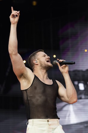 US band Imagine Dragons singer Dan Reynolds performs during a concert at  Letnany airport Prague Stock Photo Picture And Rights Managed Image  Pic CKPP2022060505890  agefotostock