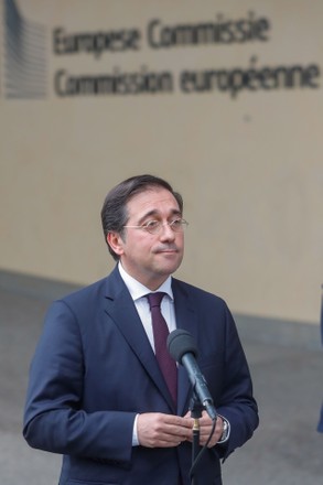 Spanish Foreign Minister Jose Manuel Albares at a press conference in Brussels, Belgium - 10 Jun 2022