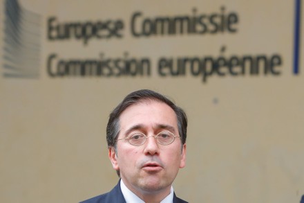 Spanish Foreign Minister Jose Manuel Albares at a press conference in Brussels, Belgium - 10 Jun 2022