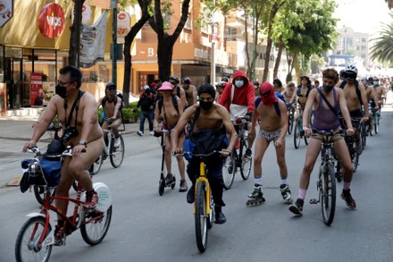 Annual World Naked Bike Ride In Mexico Mexico City Mexico Jun Stock Pictures