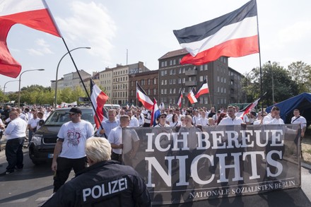 Neo-Nazis demonstrate in Berlin-Friedrichshain, berlin, berlin, germany - 18 Aug 2018