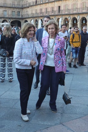 Spain's Emeritus Queen Sofia and Queen Silvia of Sweden visit Salamanca - 20 Jun 2022