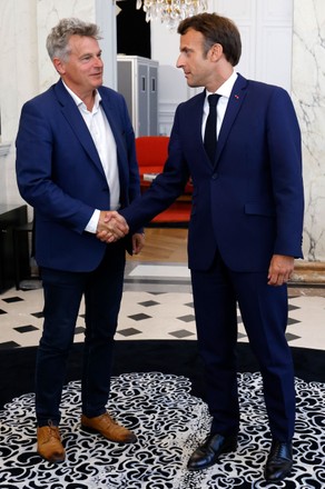 France's President Emmanuel Macron meets Fabien Roussel, Paris - 21 Jun 2022