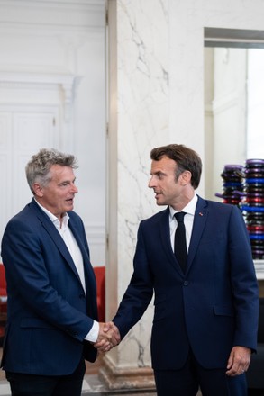 France's President Emmanuel Macron meets Fabien Roussel, Paris, France - 21 Jun 2022