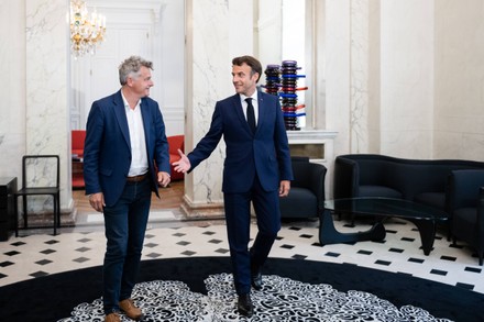 France's President Emmanuel Macron meets Fabien Roussel, Paris, France - 21 Jun 2022