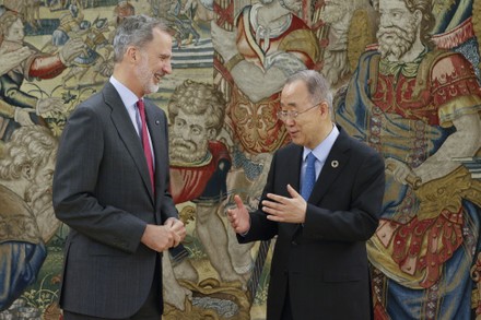 King Felipe VI welcomes Ban Ki-Moon in Madrid, Spain - 22 Jun 2022
