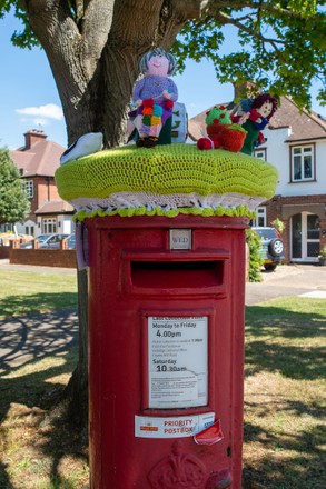 Pretty Knitted Post Box Toppers Have Editorial Stock Photo - Stock ...