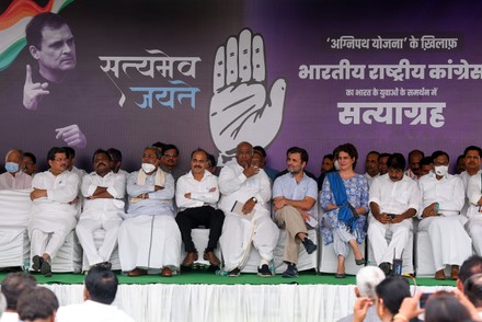 Congress Leader Rahul Gandhi Addresses Workers During Satyagrah Against The Agnipath Scheme, New Delhi, DLI, India - 22 Jun 2022