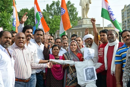 Congress burnt effigy of PM Modi in Rajasthan, Beawar, India - 20 Jun 2022