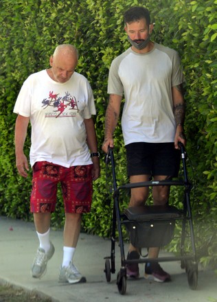 EXCLUSIVE - David Chase, creator of The Sopranos on a walk with his physical therapist, Brentwood, California, USA - 21 Jun 2022