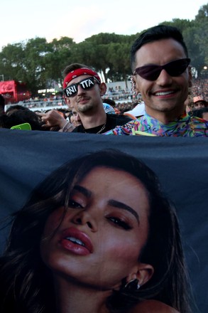 Festival Goers Cheer During Concert Brazilian Editorial Stock Photo
