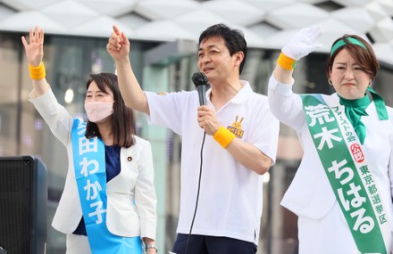 Japan's oppositions Democraic Party for the People and First no Kai joint campaign for the July 10 Upper House election, Tokyo, Japan - 26 Jun 2022