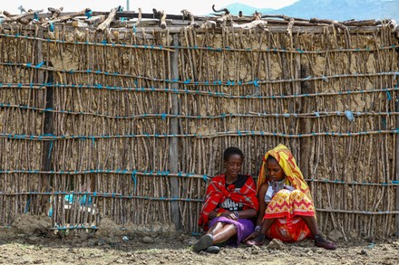 Tanzanian Maasai Women Sit Next Manyatta Editorial Stock Photo - Stock 