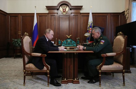 Putin meets Russian Defence Minister Sergei Shoigu, Moscow, Russian Federation - 04 Jul 2022