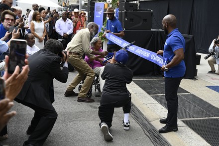 Rachel Robinson, wife of Jackie Robinson, attends the Jackie