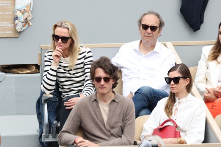 Xavier Niel Delphine Arnault Stands During Editorial Stock Photo