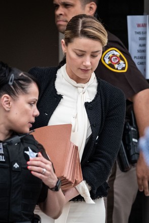 Amber Heard Departs Fairfax County Courthouse Editorial Stock Photo