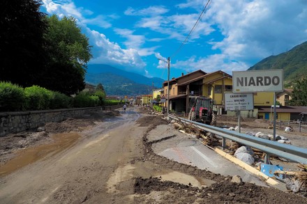 Flooding of the Re torrent in Niardo, Italy - 28 Jul 2022 Stock ...