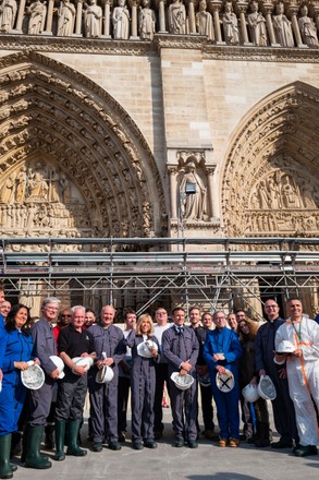 French President Emmanuel Macron Visits Notre Dame Cathedral - Paris ...