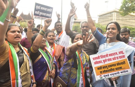 Ncp Party Workers Protest Against Maharashtra Editorial Stock Photo ...