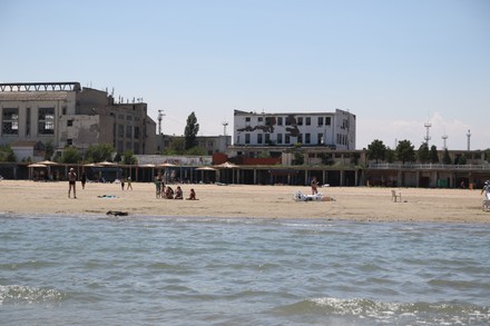 Tourists Go Beaches Republic Dagestan Russian Editorial Stock Photo