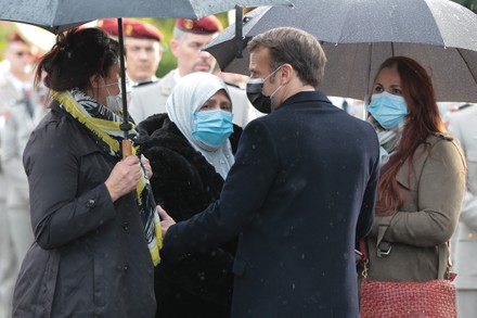 French President Emmanuel Macron Meets Relatives Editorial Stock Photo ...