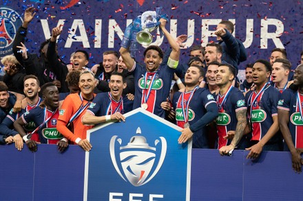 Marquinhos Captain Psg Celebrates Trophy His Editorial Stock Photo ...