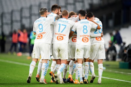 Fanion OM Olympique Marseille 2018-19 - Joueur Amavi, Bleu, Format 16x11cm, Made In France