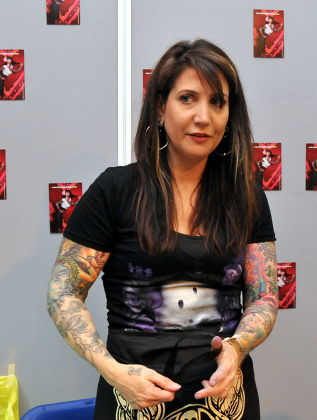 Tattoo artist Hannah Aitchison at the Southsea Tattoo Extravaganza, Britain - 16 Apr 2011