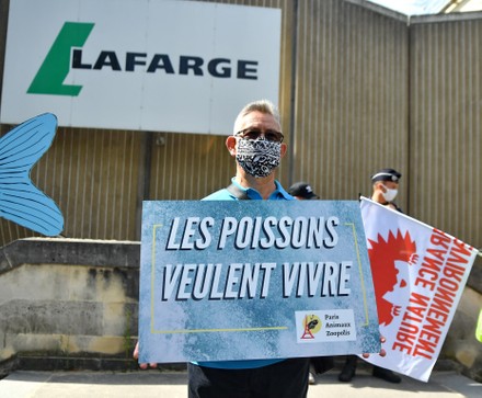 Demonstration Front Lafarge Cement Plant On Editorial Stock Photo ...