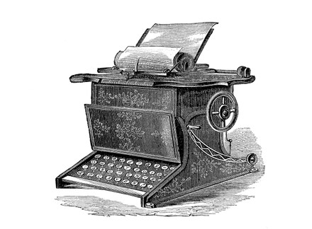 Typewriter 1880 Digitally Restored Reproduction Original Editorial ...