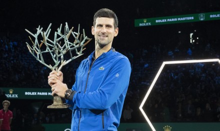 Novak Djokovic wins the Rolex Paris Masters, France - 03 Nov 2019 Stock ...