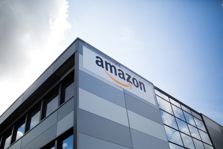 Logo Amazon On Logistic Warehouse Amazon Editorial Stock Photo - Stock ...