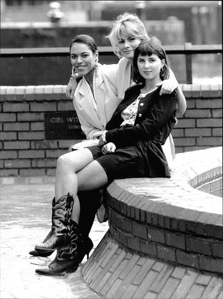 L-r: Debbie Bishop Rachel Fielding And Sadie Frost Who All Play Models In Central Televisions New Comedy Les Girls.