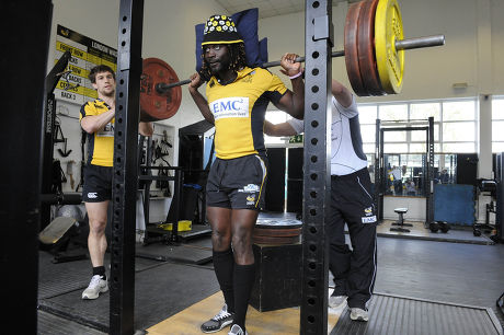Paul Sackey On Weights. Wasps Rugby Club Media Day Ahead Of Saturdays St. Georges Day Game At Twickenham.