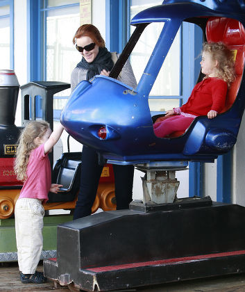Marcia Cross and twins out and about at Santa Monica Pier, Los Angeles, America - 18 May 2011