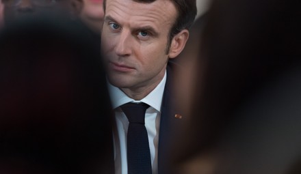 Emmanuel Macron During Meeting Mayors Oversee Editorial Stock Photo ...