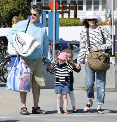 Marcia Cross and family enjoying Memorial day at the beach in Santa Monica, Los Angeles, America - 30 May 2011