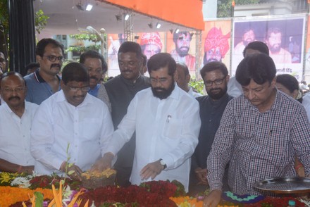 Maharashtra Chief Minister Eknath Shinde Pays Editorial Stock Photo ...