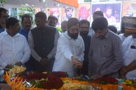 Maharashtra Chief Minister Eknath Shinde Pays Editorial Stock Photo ...