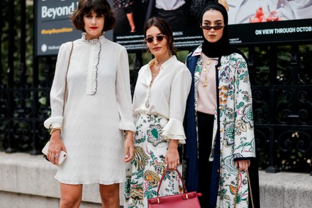 Street style, model Sora Choi after Tory Burch spring summer 2019  ready-to-wear show, held