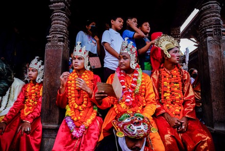 Masked Dancers Clad Traditional Attires Take Editorial Stock Photo ...