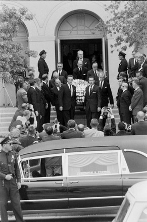 Men Lifting Gary Coopers Coffin During Editorial Stock Photo - Stock ...