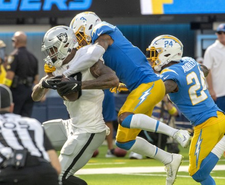 Los Angeles Chargers safety Derwin James Jr. (3) looks into the